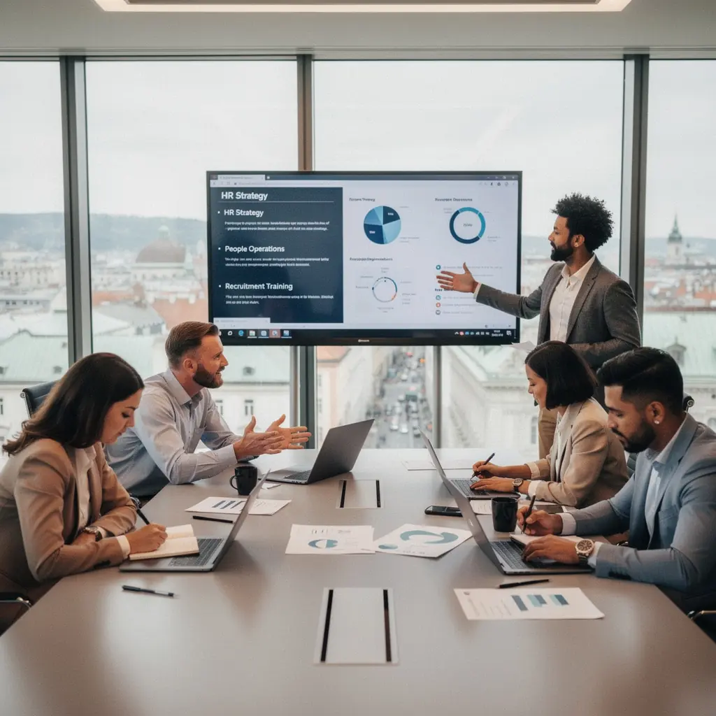 Eine Frau erklärt die Grundlagen des Rekrutierungsprozesses in einer virtuellen Schulung.