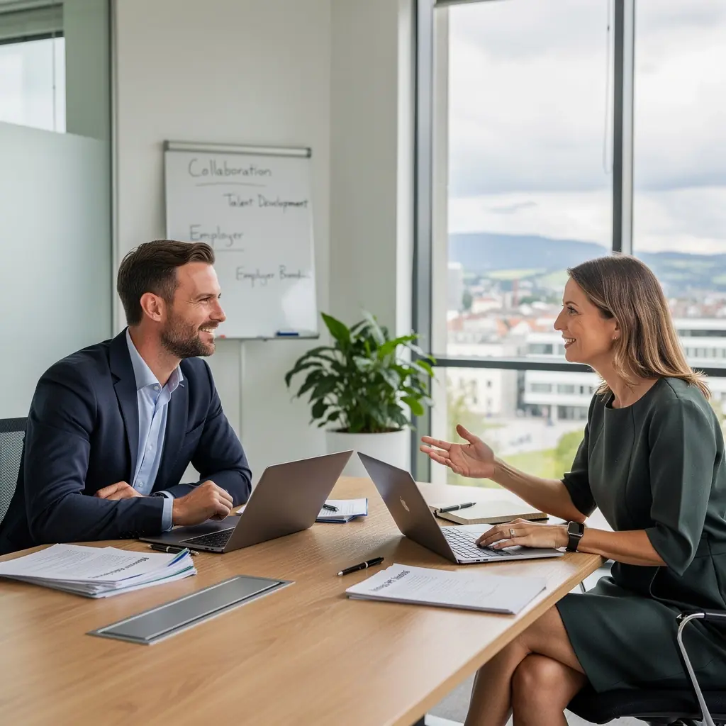 Eine Frau erklärt die Grundlagen des Rekrutierungsprozesses in einer virtuellen Schulung.
