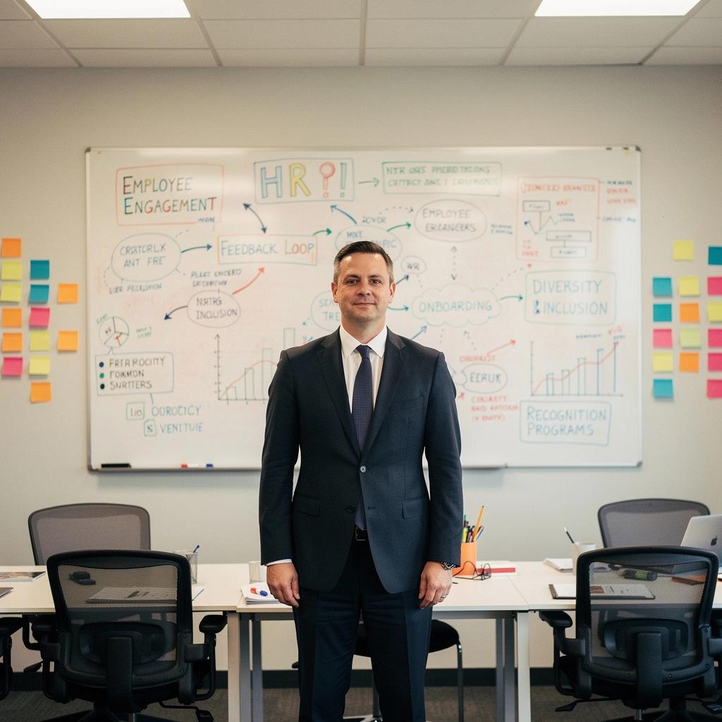 Ein Diagramm, das den Rekrutierungsprozess in einer Präsentation zeigt.